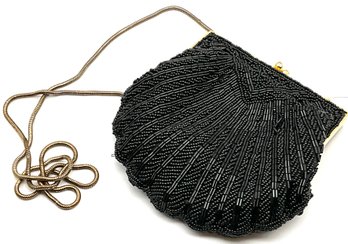 Lot 95SES- Carla Marchi Vintage Black Beaded Evening Bag