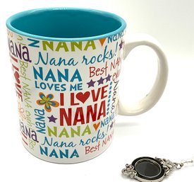 Lot 114SES- Nana Rocks! I Love Nana Valentines Day Coffee Mug And Bookmark With Frame