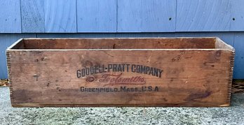 Lot 17- Advertising Crate - BIG! Goodell Pratt Co. Toolsmiths Mitre Box - Greenfield, Ma