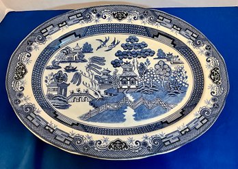 Lot 31- Blue Willow Big Oval Platter - Blue & White China Dishware