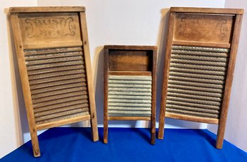 Lot 35- Antique Washboard Lot Of 3 - Busy Bee