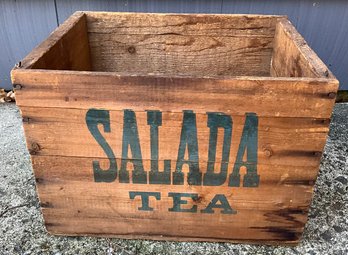 Lot 56- Advertising Wood Box Crate Salada Tea