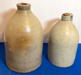 Lot 59-  Pair Of Stoneware Jugs With Handle - Worcester - ES & B