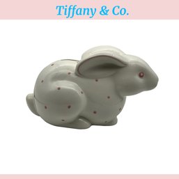 Lot 10SES- Tiffany & Co Pink Polka Dot Bunny Rabbit Bank - Made In Italy