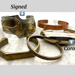 Lot 14SES- Mixed Metals Bracelet Lot Of 5- Coro