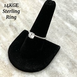Lot 27- Sterling Silver 14K GE Sollatore CZ Ring