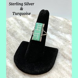 Lot 33- Sterling Silver Philippines With Turquoise Ring