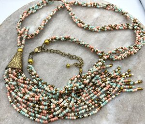 Lot 84- Seed Beaded Necklace With Tassle
