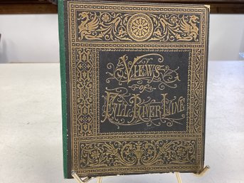 Lot 59RR- 1890 Rare Historic Pilgrim Steamers Fall River Line Fold Out Booklet Hard Cover Book