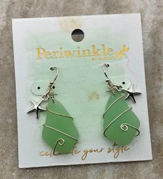 Lot 96- Periwinkle By Barlow Beach Glass Earrings - New