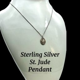 Lot 201- Bliss Sterling Silver Saint Jude Pendant On Chain