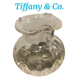 Lot 17- Tiffany & Co. Signed Ruffled Edge Clear Crystal Vase