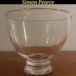 Lot 222-  Simon Pearce Signed Crystal Centerpiece Pedestal Bowl