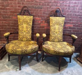 Lot - Stunning Mid Century Pair Of 2 Arm Sitting Chairs - Nice Condition!