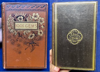 Lot 10SES - Two Antique 1800s Poetry Books - John G Saxe & 1000 Gems Illustrated
