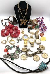 Lot 408- Costume Jewelry And Watch Lot
