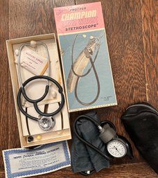 Lot 85 - Champion Stethoscope And Tycos Blood Pressure Cuff