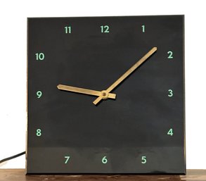 Lot 89 - Mid Century Black Laminate Wall Clock Brass Hands