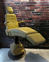 Lot 92 - Really Cool Yellow Vintage Hydraulic Dentist Surgery Dental Chair  - Yes It Works!