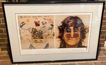 Lot 33 - John Lennon Beatles Art - Plate Signed - Inc COA Framed