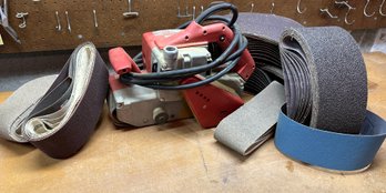 Lot 300 - Heavy Duty Milwaukee Belt Sander And Sandpaper - Made In USA