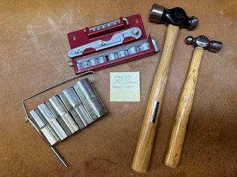 Lot 303 - Vintage Hex Socket Set With Original Box - Made In Japan - Wrench Socket - 2 Ball-Peen Hammers