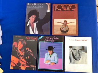 Lot 48 - Collection Of Guitar Sheet Music Books - Bob Dylan, Neil Young, Elton John, James Taylor