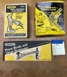 Lot 310 - New Old Stock - General Plane Blade And Chisel Sharpener - Adjustable Miter Box - Drill Grinding