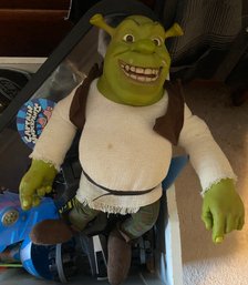 Lot 130 - White Wood Box Filled With FUN - Toys Shrek Doll And More