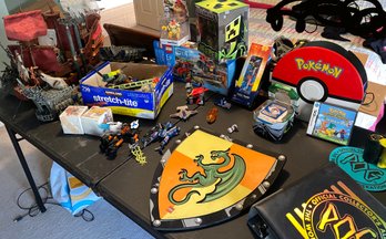 Lot 192 - Large Lot Of Kids Toys - Legos - Pokemon - Super Mario - Nintendo - Superman - Large Ship
