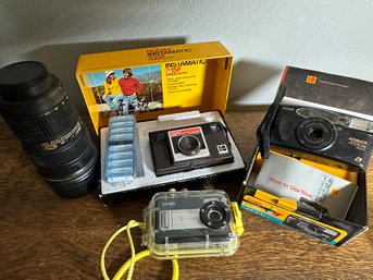 Lot 318SES- Vintage Assorted Cameras In Original Box  - Kodak - Underwater Cased Camera - Nican Zoom Lense -