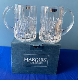 Lot 201 - Signed Marquis Waterford Brookside Pair Of 2 Beer Mugs