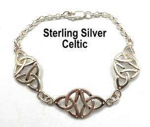 Lot 12 - Sterling Silver Celtic Irish Ireland Bracelet