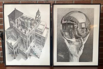 Lot 237 - 2 Cool Posters - Escher 'Rise & Descent' Hand With Reflection'