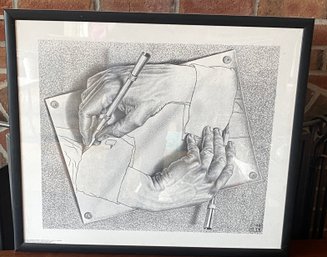 Lot 238 - 'drawing Hands' By Escher Poster In Frame