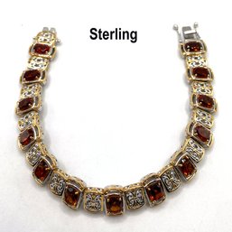 Lot 46 - Sterling Silver & Citrine Bracelet