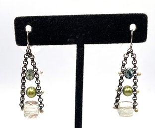 Lot 50 - Peridot, Authentic Pearls & Crystal Earrings