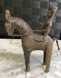 Lot 55 - Mixed Metals Warrior Tribal Primitive Horse Handcrafted Dhokra Bastar Tribe India