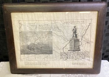 Lot 21 - Antique Frame With Gloucester Print 28x22 Daughters Of American Revolution Litho