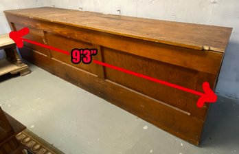 Lot 178 - WOW - Antique Retail Store Counter - All Pine Wood - Over 9 Feet