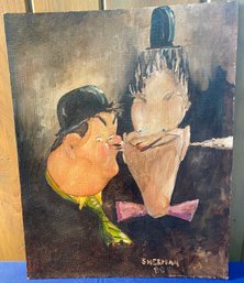 Lot 149 - Laurel & Hardy Painting By Sherman 1989