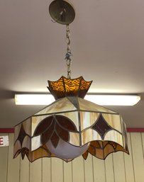 Lot 18 - Vintage Stained Glass Hanging Chandelier