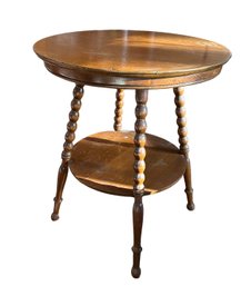 Lot 5-  Antique Round Oak Center Parlor Accent Table