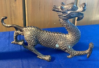 Lot 185 - Asian Mythical Fengshui Dragon Bronze Metal Figurine