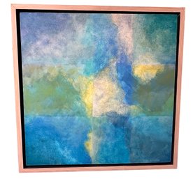 Lot 330 - 'If I Climb To The Heavens' 2009 Large Abstract Painting  By Artist Dan Schutte - Beautiful Blues