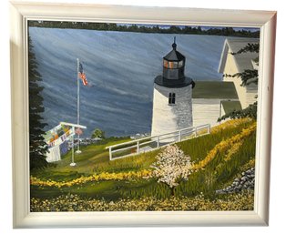 Lot 331 - Browns Head Light Lighthouse - Artist Pauline Hall Vinalhaven Maine