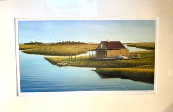 Lot 339 - Seasons End Giclee Print By Robert Cyr 4/100 - House On Marsh