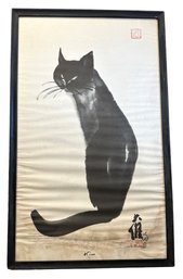 Lot 345 -MEOW! 1957 Dr David Kwo Da-Wei Limited Edition Chinese Mid Century Black Cat Litho