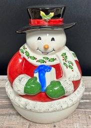 Lot 13KR - Lenox Holiday Snowman Ceramic Cookie Jar