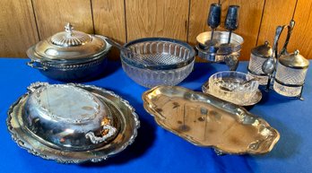 Lot 109- Vintage Silver Plate Lot -  Pyrex Bowl Insert